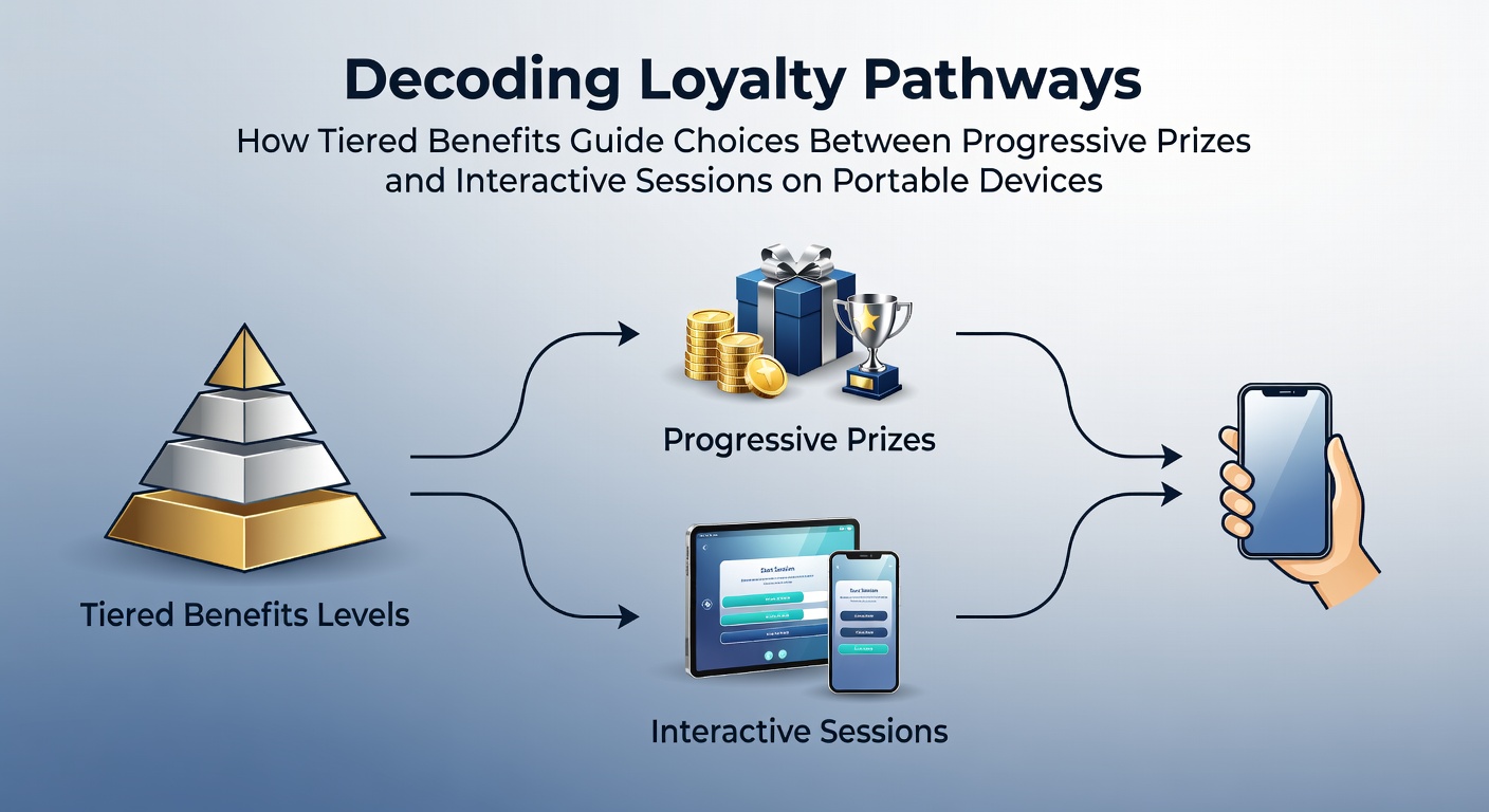 Visual representation of mobile loyalty tiers connecting progressive jackpots and live dealer sessions on portable devices