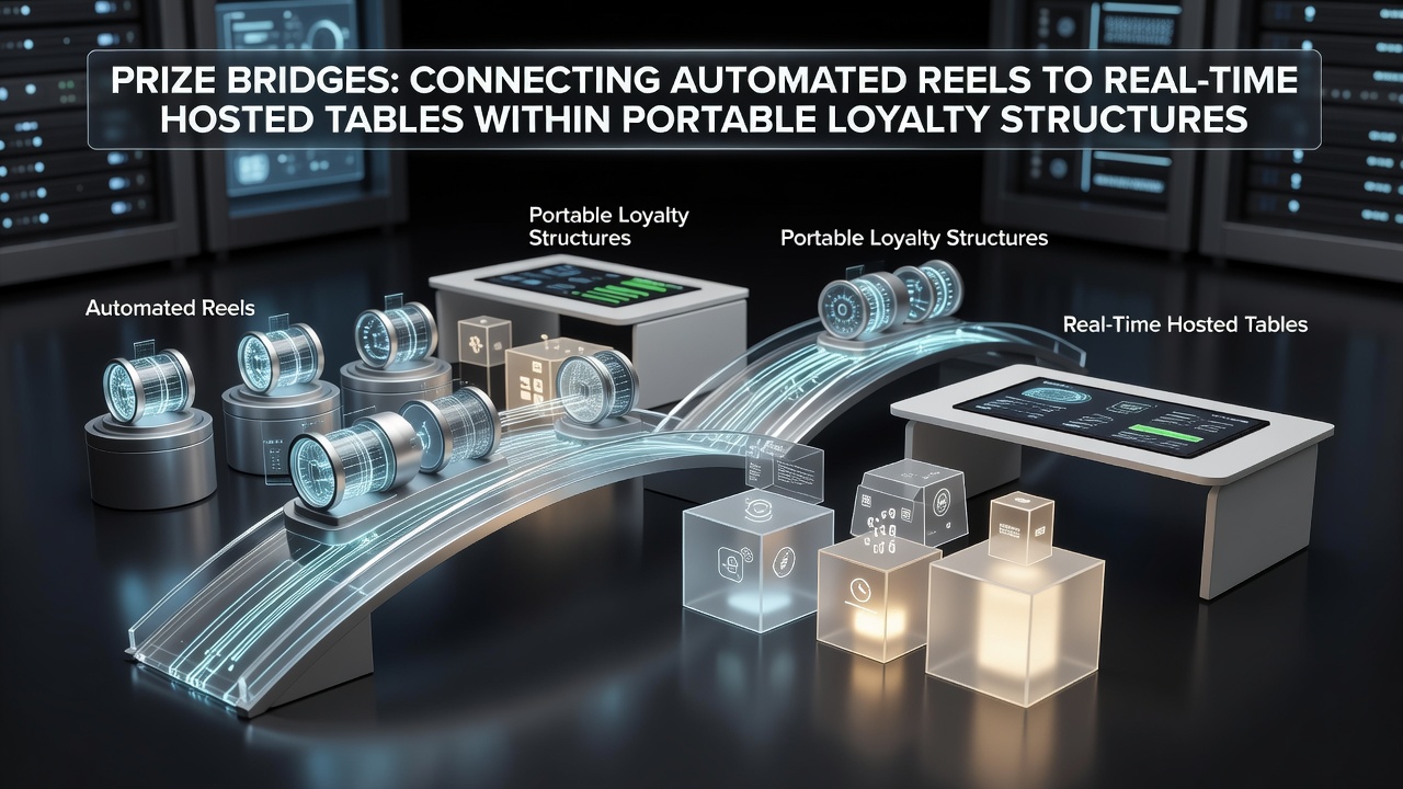 Illustration of prize bridges in mobile casino loyalty systems connecting slots to live tables