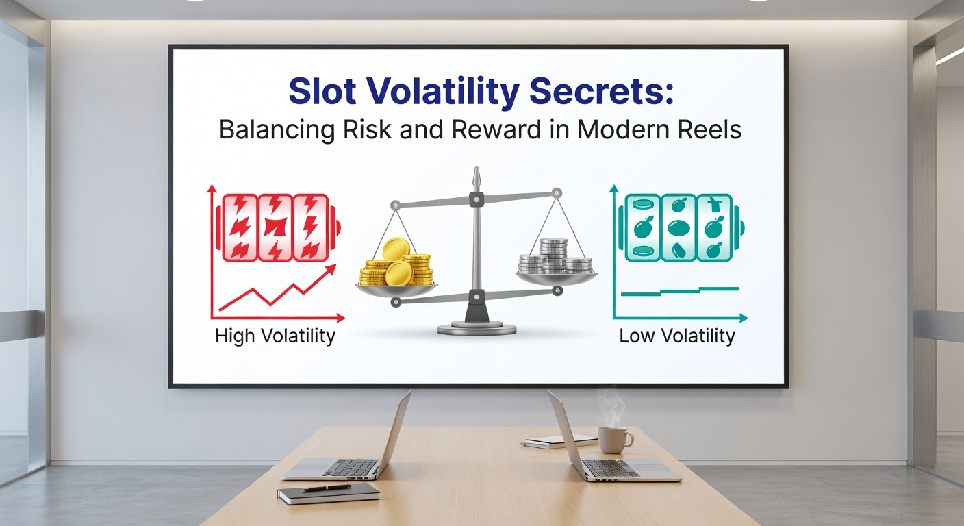 Graph showing volatility curves with low, medium, and high lines plotting payout distribution over spins