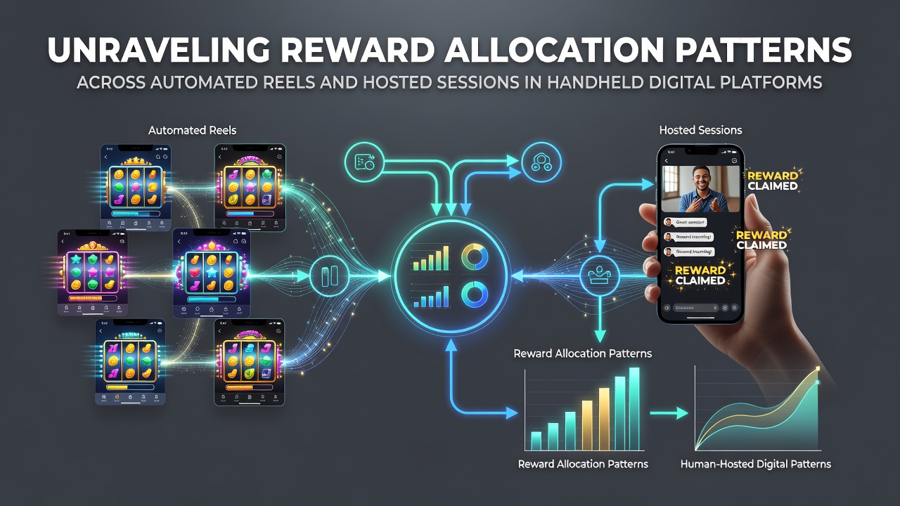 Mobile device displaying automated reel and live dealer interfaces side by side with reward indicators