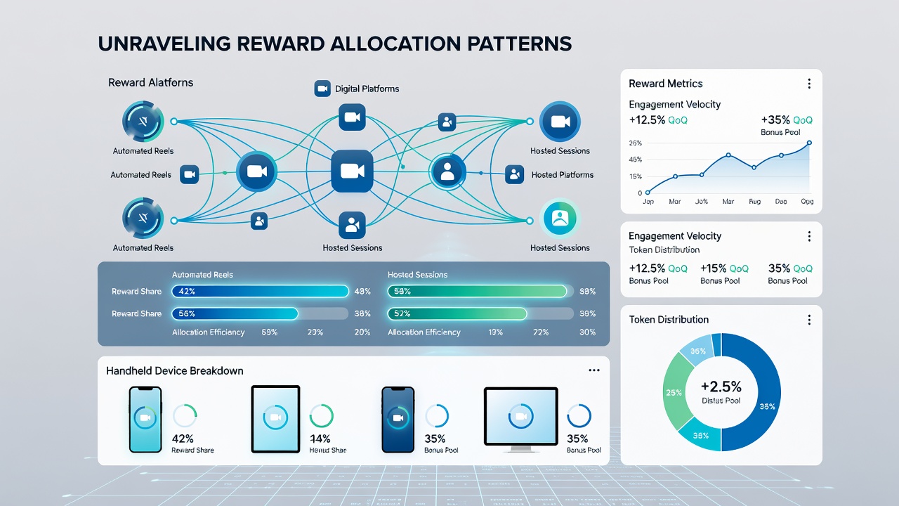 Analytics dashboard showing reward allocation trends between reel and live dealer games on mobile